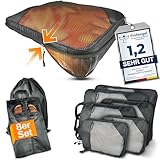 TRAVELY Packing Cubes Compression - 8-teiliges Set inkl. Schuhtasche &...
