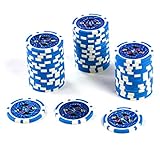 50 Poker-Chips Laser-Chips Metallkern 12g Poker Texas Hold`em Black Jack...