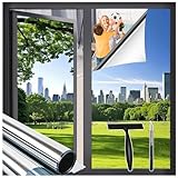 Zindoo Fensterfolie von Innen Durchsichtig von aussen Blickdicht Tageszeit, 105...