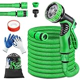 GARFANS 15M Flexibler Gartenschlauch Garten Wasserschlauch 9 Funktionen Wasser...