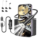 Endoskopkamera mit Licht, Ferdiiz 1920P HD Endoskop-Kamera Handy mit 8 LED,...