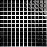 Hode 4 Stück 3D Fliesenaufkleber Bad Schwarz, Klebefliesen Küche Mosaik...