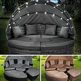 BRAST Sonneninsel Lounge Set | incl. Abdeckung + LEDs + Kissen | Ø210cm viele...