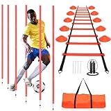YGORTECH Slalomstangen-Set für Fußball, Agility-Training, inklusive Stangen, 6...