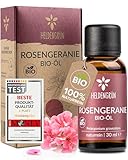 Heldengrün® BIO Rosengeranienöl [100% NATURREIN] - Echter Rosenduft - Blumig...