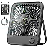 Dealswin Tischventilator Sehr Leise Stufenlos 1-100 Regler mit LED-Anzeige USB...
