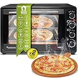 TurboTronic Minibackofen mit Umluft 45L schwarz 2000W, Drehspieß, Timer, Mini...