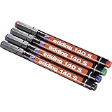 edding 140 S Permanenter Folienschreiber - 4er-Set - 4 bunte Farben - Rundspitze...