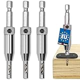 KOTARBAU® 3er Set Scharnierbohrer selbstzentrierend HSS Stahl Scharnierbohrer...