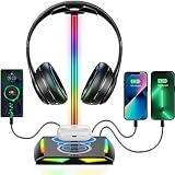 New bee RGB Kopfhörer Ständer mit Wireless Ladegerät,Gaming-Headset-ständer...