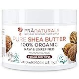 PraNaturals 100% Bio Sheabutter 300ml, Rohes, unraffiniertes Extra Virgin...