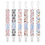 Smlpuame Baby Schnullerkette Mädchen Junge,6 Stück BPA-Frei Schnullerband...