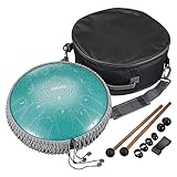 LEKATO Zungentrommel C Dur Tongue Drum(13 Zoll, 15 Noten) Stahlzungentrommel...