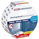 tesa Powerbond MIRROR - Doppelseitiges Montageband zur Fixierung von Spiegeln -...