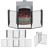 Juskys Metall Kaminschutzgitter 300 x 76 cm klappbar - Schutzgitter für Tiere -...