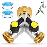 Byzesty 2 Wege Verteiler Wasser 3/4 Zoll, Wasseranschluss Verteiler, Wasserhahn...