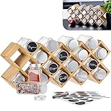 Gadgy Gewürzregal mit Gewürzgläser | Gewürze Aufbewahrung mit 18 Gläsern |...