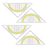 HZXINYI 4 Stück Geometrie Dreieck - 15.5cm Zeichendreieck Winkelmesser...