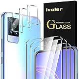 ivoler 3+3 Stück Schutz Glas für Vivo V21 5G, 3 Stücke Schutzfolie Mit 3...