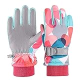 Gukasxi Skihandschuhe Kinder wasserdichte und Winddichte Schneehandschuhe Winter...