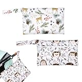 BQRKOTM 2 Stück Windel Aufbewahrungstasche, Animal Gedruckt Windel Tasche, 22 *...