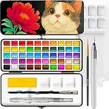 Artistro Aquarellfarben-Set mit 50 Farben, leuchtende Farben in tragbarer Box....