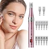 PELCAS Derma Stift 9 Stufen Elektrischer Derma Pen mit LCD-Bildschirm Kabelloser...