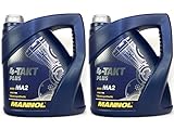 MANNOL 4-Takt Plus API SL SAE 10W-40 teilsynthetisch 8 Liter Motorrad ÖL...