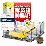 Heimwert Lebendfalle Maus Mausefalle 2erSet - mit Wasser Speicher + Köderbox +...