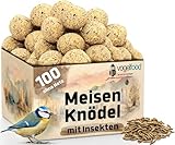 Vogelfood 100 x 90 g =9 kg Meisenknödel mit Insekten ohne Netz Vogelfutter 4...