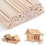 200 Stück Zuckerwatte Stäbe 300mm x 3mm Holzstäbchen zum Basteln, Holzstiele...