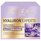 L'Oréal Paris Hyaluron Experte Nachtcreme & Gesichtsmaske mit zwei Arten von...