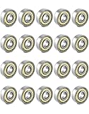 QWORK® 20 Stück 608zz Kugellager, Metall Double Shielded Miniatur...