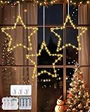 Weihnachtsbeleuchtung Fenster, LED Stern Fenster Beleuchtet 3Stück 120 LED...