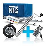 NTG Stützrad für Anhänger | Vollgummireifen | 150kg Stützlast | 46 bis 68 cm...