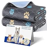 2 Stück Wiederverwendbare Hundetrainingspads, 45 x 60 cm Haustier-Urinunterlage...