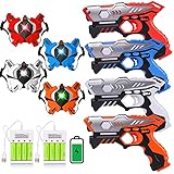 VATOS Laser Tag - Wiederaufladbare Infrarot Lasertag Set 4 Pistole mit 4 Westen...