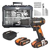 WORX WX370.2 Akku Schlagbohrschrauber 20V, 50Nm, 2-Gang-Getriebe, zum Schrauben,...