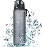 FULDENT Trinkflasche 1L Sport Wasserflasche [Trinkflasche BPA Frei] Trinkflasche...