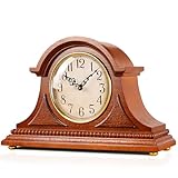 AYRELY® Elegante Kaminuhr im Antik-Stil – Standuhr aus Holz mit...
