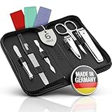 Maniküre Set Solingen mit Top Preis/Leistung - Kunst-Leder Etui handlich und...