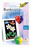 folia 750 - Mappe mit farbig sortiertem Buntpapier, gummiert, 10 Blatt, 80 g/qm,...