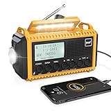 Tragbares Radio DAB+/DAB/FM mit 5000mAh Batterie Kurbelradio mit Preset-Funktion...
