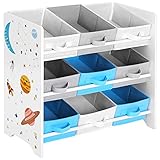 SONGMICS Kinderzimmerregal, Spielzeug-Organizer, Bücherregal für Kinder, mit 9...