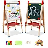 Kindertafel aus Holz mit Papierrolle Doppelseitige Whiteboard und Tafel Kinder...
