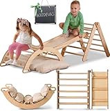 4-in-1 Montessori Klettergerüst Set: Indoor Kletterdreieck, Kletterbogen mit...