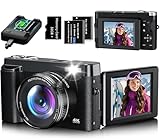 4K Digitalkamera 48MP Autofocus Kompaktkamera Fotokamera mit 32GB Karte, 3 Zoll...