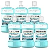 LISTERINE Cool Mint Mild (6 x 500 ml), antibakterielle Mundspülung mit...