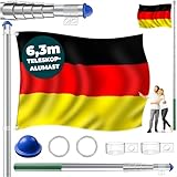 KESSER® Teleskop Fahnenmast Aluminium 6,30m Bodenhülse 60cm inkl...