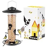 iBorn Vogelfutterspender für den Außenbereich–Metall Vogelfutterhaus für...